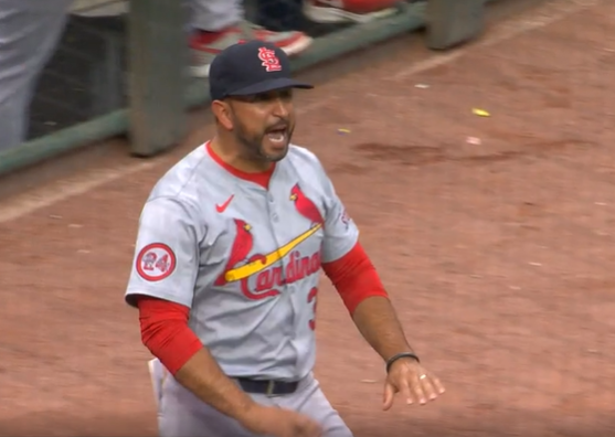 Ollie Marmol 1 - Redbird Report Oli Marmol taking umbrage with the umpire in 2024