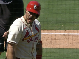 Nolan Arenado Celebrating his Game-Tying Home Run
