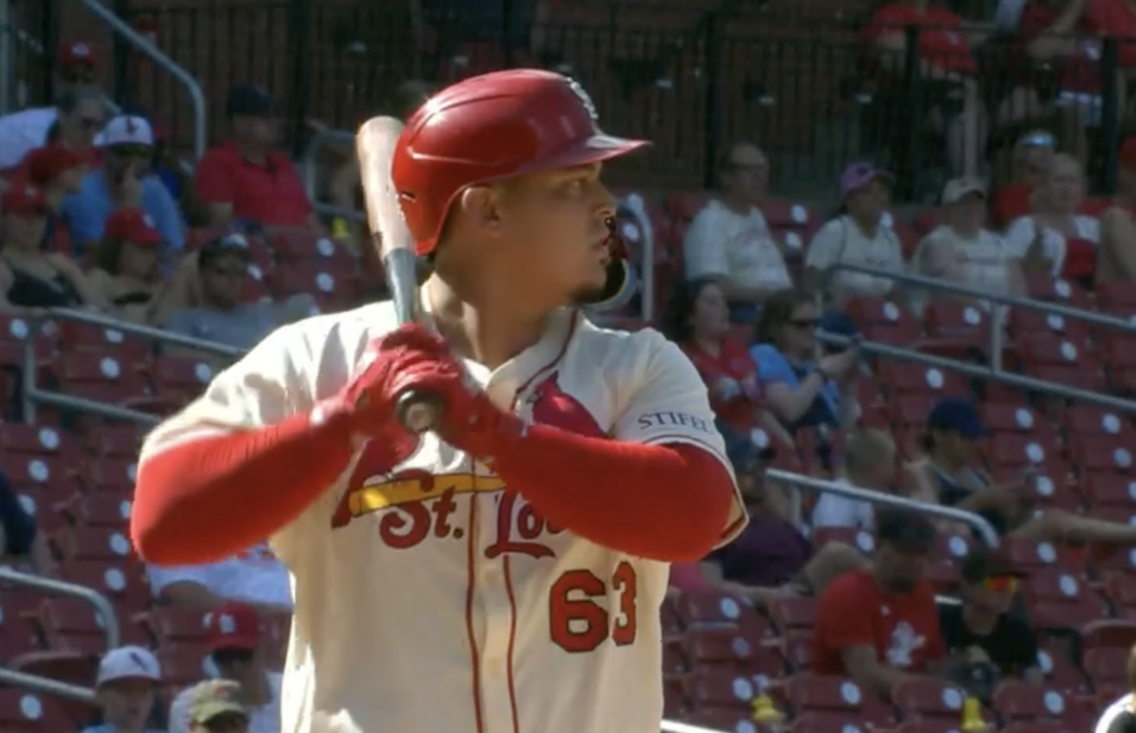Yohel Pozo - 4 - Redbird Report Yohel Pozo about to walk it off