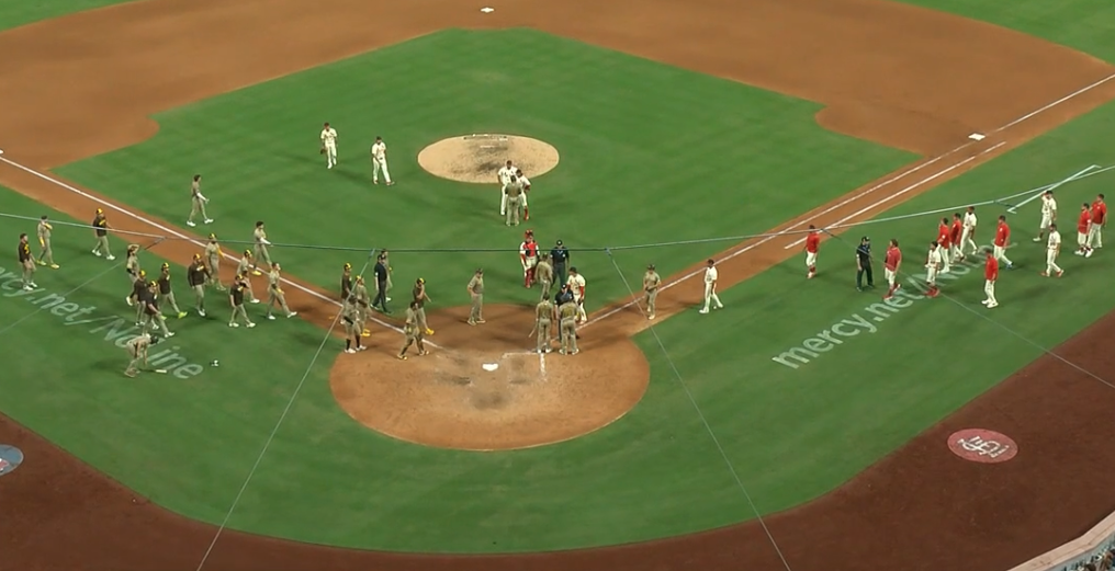 Manny Machado - Benches Clear - 5 - Redbird Report Benches Cleared after Machado Drilled Twice