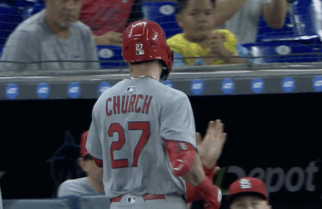 Nathan Church - 5 - Redbird Report Nathan Church after his first RBI